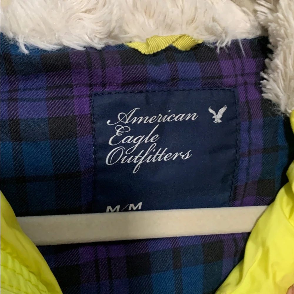 Y2K American Eagle Yellow Puffer Vest Size Medium